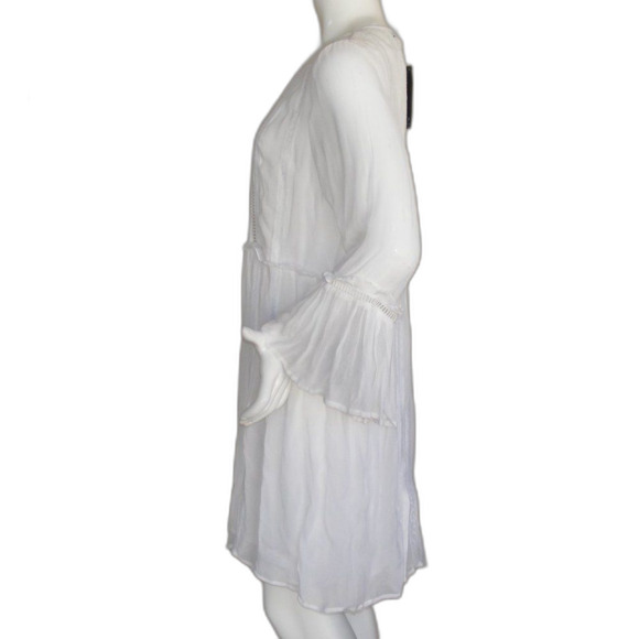 new LULU'S Dress, XL, White, Gauze, Bell sleeve, Viscose, Above knee - Picture 7 of 13